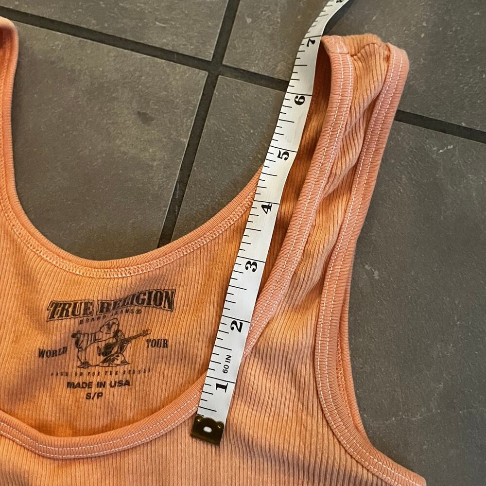 Stylish Y2K True Religion Orange Tank Top - Size Small - Picture 6 of 10